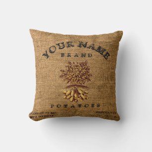 Almofada Vintage Rustic Faux Burlap Potato Sack Modelo