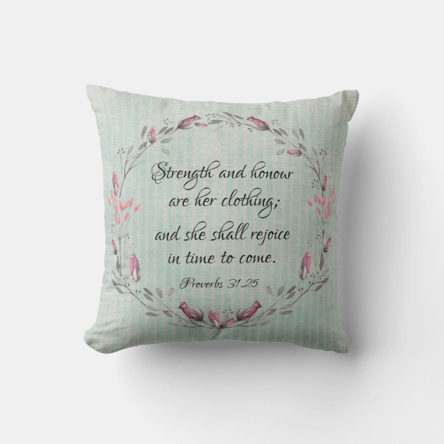 Almofada Vintage Rustic Proverbs 31 KJV Bíblia Verse (Frente)