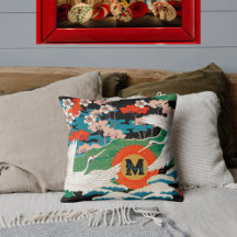 Vintage Sakura Japonesa e Gruas Vermelhas Crowadas