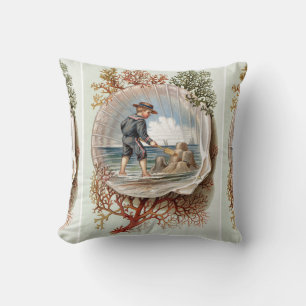 Almofada Vintage Sandcastle Little Boy Beach Cena