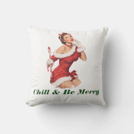 Almofada Vintage Santa Lady with Candy Cane