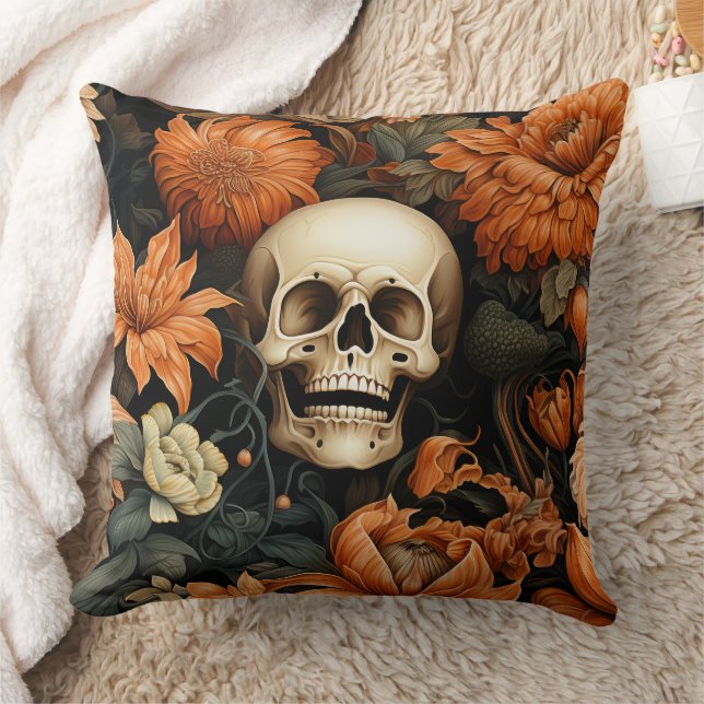 Almofada Vintage Skulls Halloween (Cobertor)