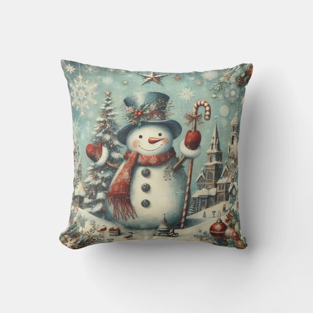Almofada Vintage Snowman (Frente)