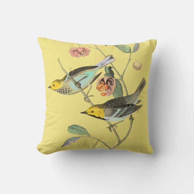 Almofada Vintage Songbird Pale Amarelo (Frente)