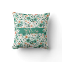 Vintage Spring Green Floral Personalized