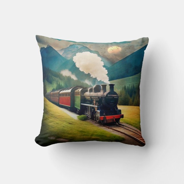 Almofada Vintage Steam Train (Frente)
