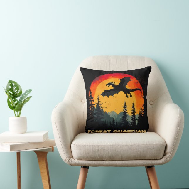 Almofada Vintage Sunset Forest Dragon (Cadeira)