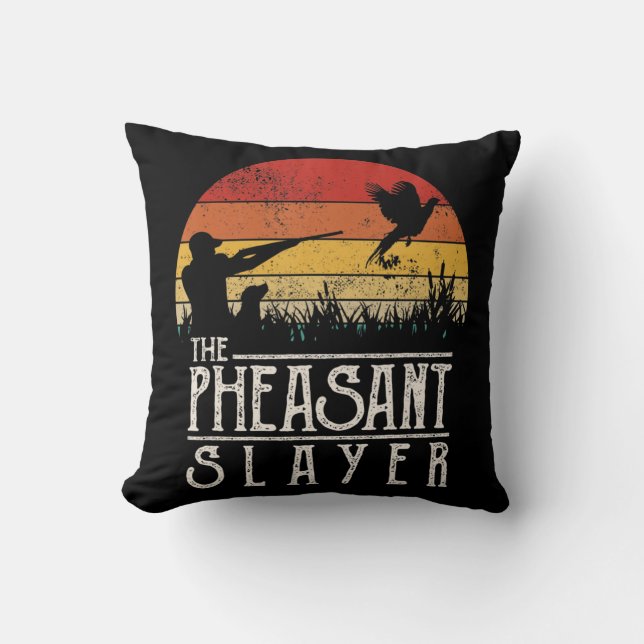 Almofada Vintage Sunset Retro Style Pheasant Hunting Pheasa (Frente)