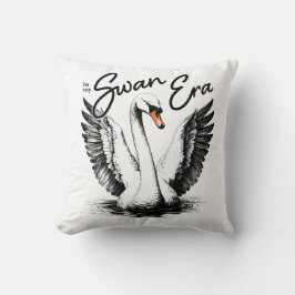 Almofada Vintage Swan Era Black Impressão