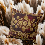 Almofada Vintage Texturizado Bordado parece Red Dourado Fle<br><div class="desc">Vintage texturizado parece Embroiderado Vermelho Dourado padrão Fleur-de-lis. Confortável sem a comichão do 😀 real bordado</div>