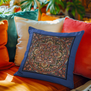 Almofada Vintage Tibetano - Budismo Tantrítico Mandala Wall