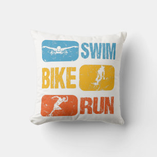 Almofada Vintage Triathlon - Natação Bike Run