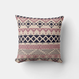 Almofada Vintage tribal asteca, padrão étnico.