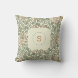Almofada Vintage Verde Suave William Morris Honeysuckle