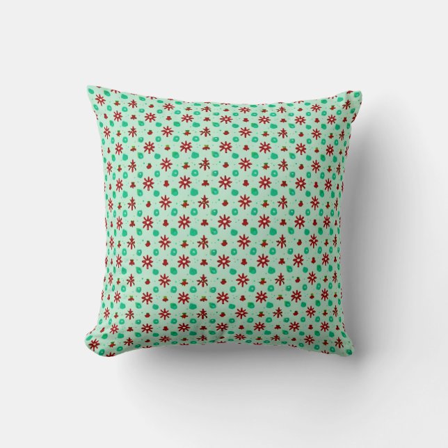 Almofada Vintage Vermelho e Verde (Frente)