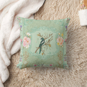 Almofada Vintage Vitoriian Pastel Floral Rococo