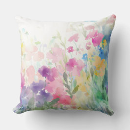Almofada Vintage Watercolor Summer Flower Garden