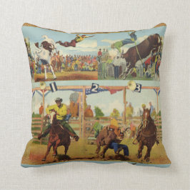 Almofada Vintage Western Rodeo Evita Cowboys Horses Bulls
