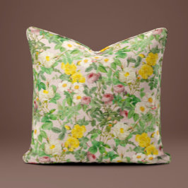 Almofada Vintage Wild Rose em Creme Bege