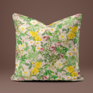 Almofada Vintage Wild Rose em Creme Bege