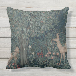 Almofada Vintage William Morris Greenery Animais Florestais