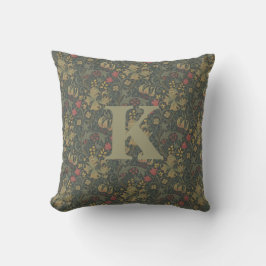 Almofada Vintage William Morris Marinho Blue Red Chrysanthe