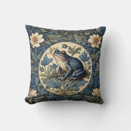 Almofada Vintage William Morris Style Blue Sapo Cushion