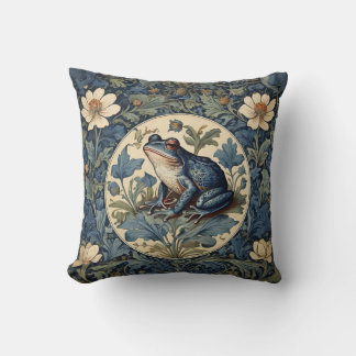 Almofada Vintage William Morris Style Blue Sapo Cushion