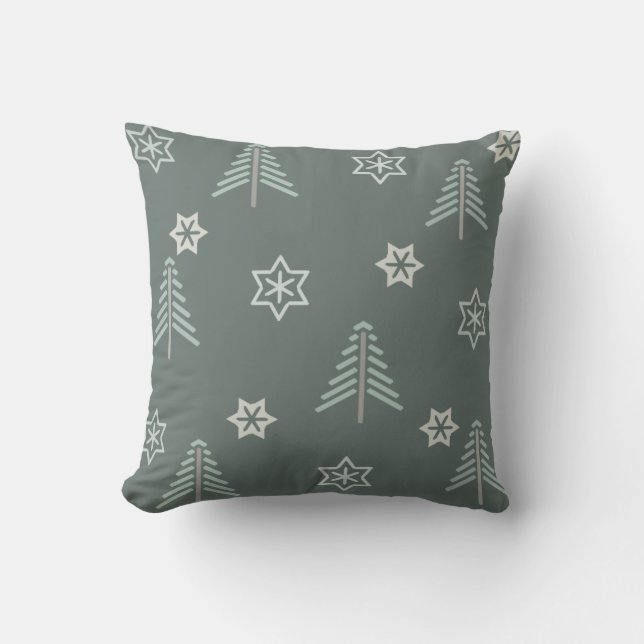 Almofada Vintage Winter Forest Pattern Dark (Frente)