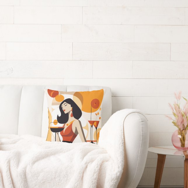 Almofada Vintage Woman com coquetel (Sofá)