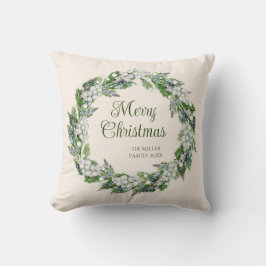 Almofada Vintage Wreath Script Natal