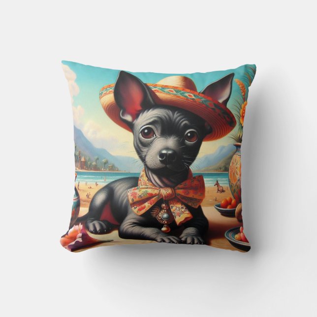 Almofada Vintage Xoloitzcuintle (Frente)