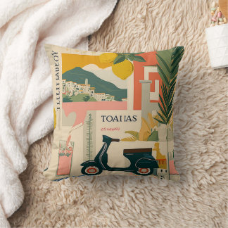 Almofada Vintage Yellow Mediterranean Lemons Italian Coast 