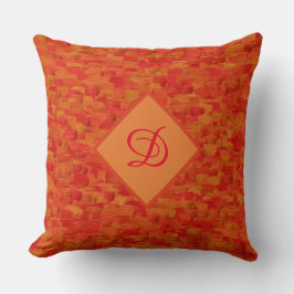 Almofada vintagem moderna do meio século de laranja vibrant