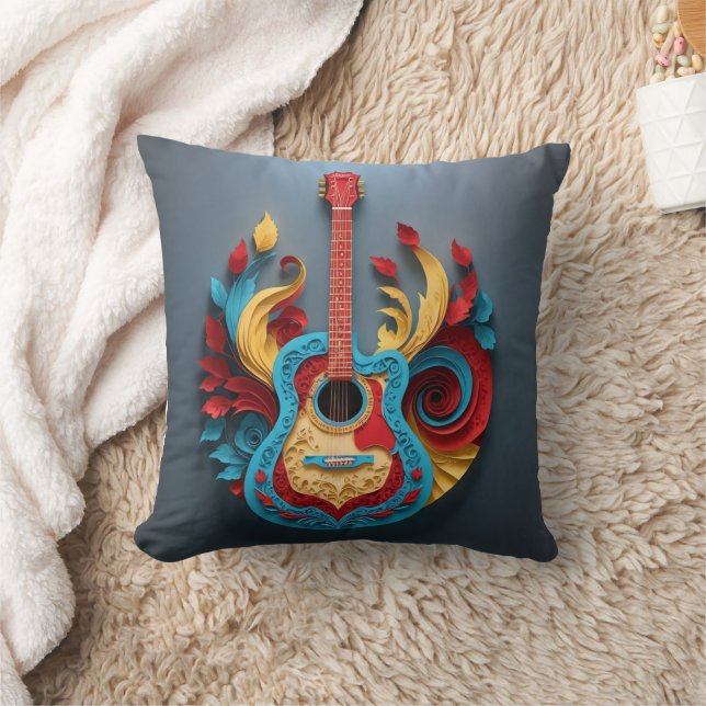 Almofada Violão de fantasia colorida (Cobertor)