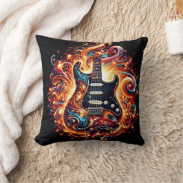 Almofada Violão elétrico acende-se em uma mancha de cores