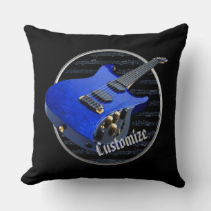 Almofada Violão Elétrico Azul Personalizado
