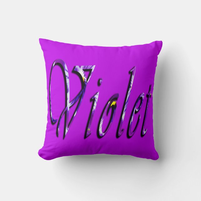 Almofada Violet, Girls Name, Logo, Purple Cushion (Frente)