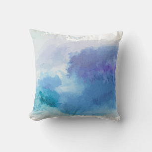 Almofada Violeta azul-turquesa-aquarela