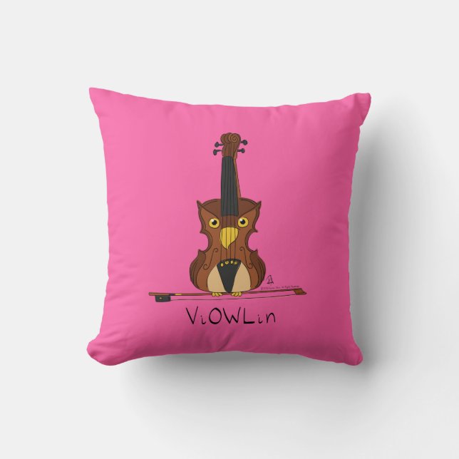 Almofada Violin Funny Musico Cartoon (Frente)
