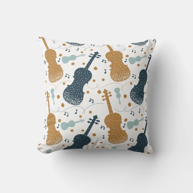 Almofada Violin Viola String Instrumento Orchestra Music (Frente)