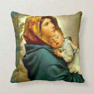 Almofada Virgin Madonna Mary com bebê Jesus