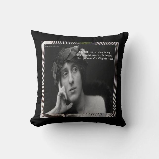 Almofada Virginia Woolf & Escrevendo Travesseiro decorativo (Frente)