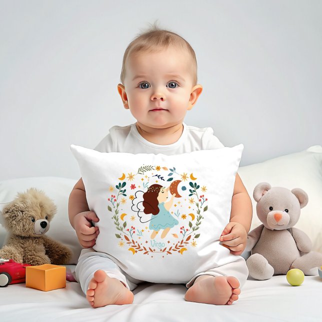 Almofada Virgo Baby Zodiac Nursert Personalizável (Criador carregado)