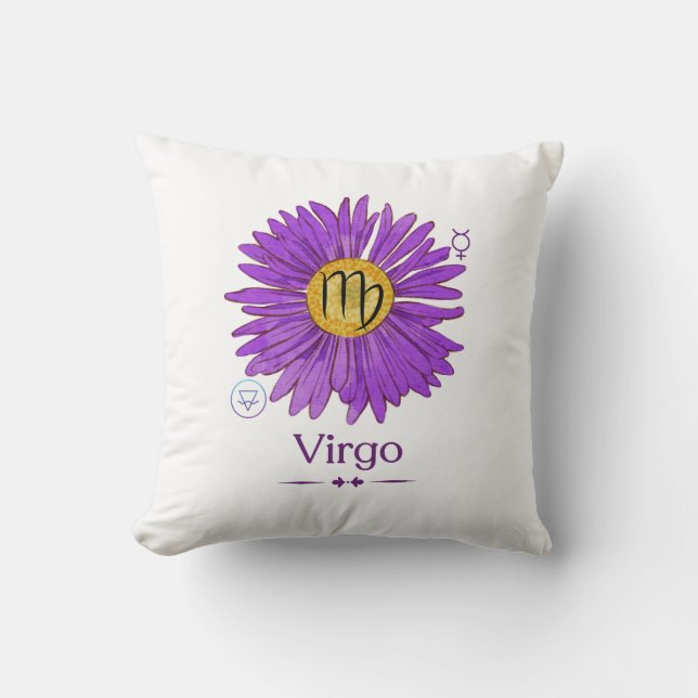 Almofada Virgo - Sinal Zodiativo - Travesseiro decorativo P (Frente)