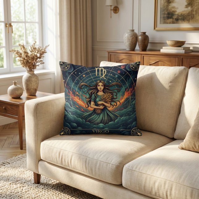 Almofada Virgo Zodiac Celestial (Criador carregado)