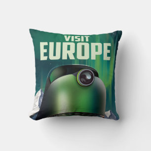 Almofada Visita de ficção científica poster de viagens Euro
