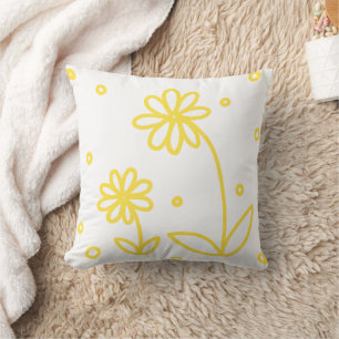 Almofada Visitas e Pontos 2 - Amarelo-limão e Branco