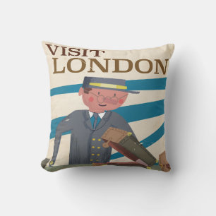 Almofada Visite London viagens vintage