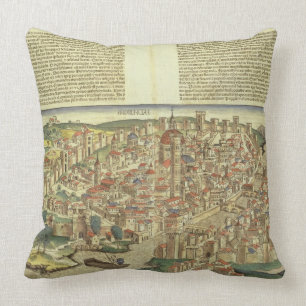 Almofada Vista da cidade murada de Florença, do Nure
